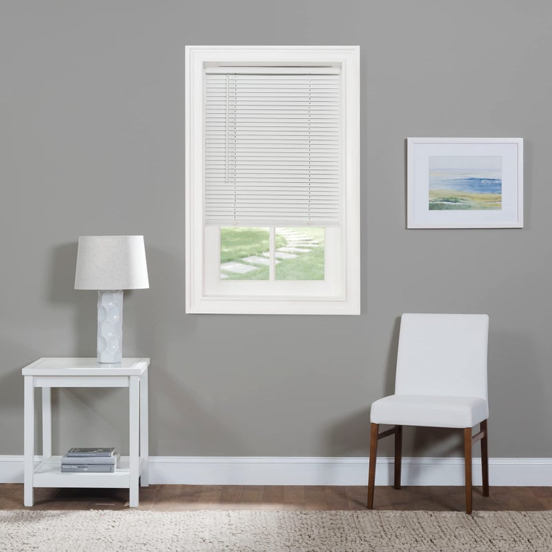Achim Cordless Light Filtering Mini Blind - 36 Inch Width, 72 Inch Length, 1" Slat Size - Pearl White - Cordless GII Morningstar Horizontal Windows Blinds for Interior by Achim Home Decor - Image 1